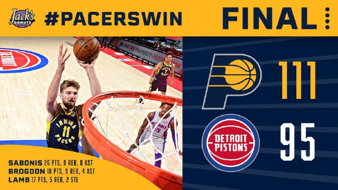 02月12日 NBA常规赛 步行者vs活塞 全场录像