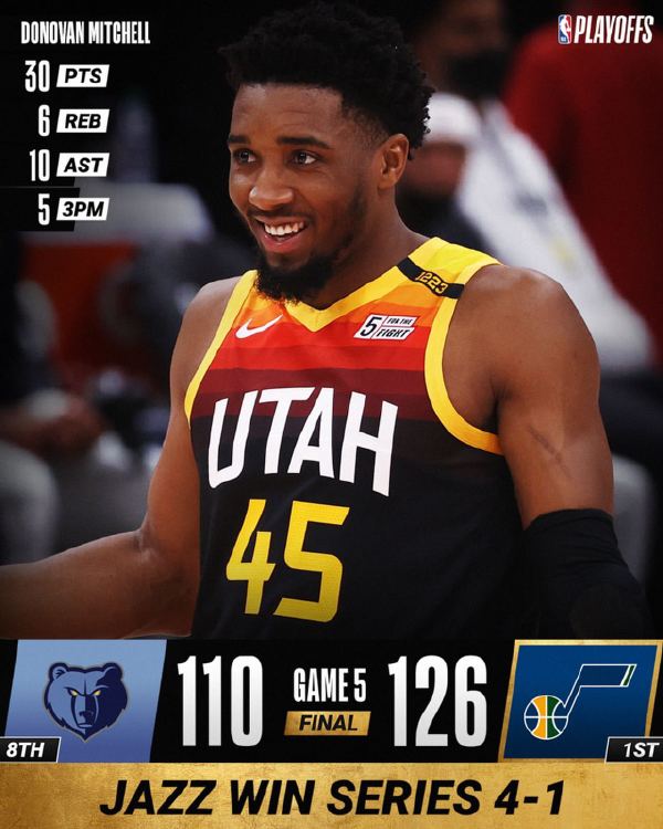 06月03日 NBA季后赛首轮G5 灰熊vs爵士 全场录像