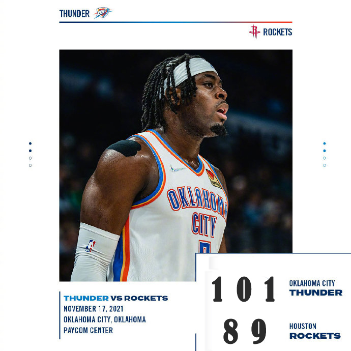 11月18日 NBA常规赛 火箭vs雷霆 全场录像