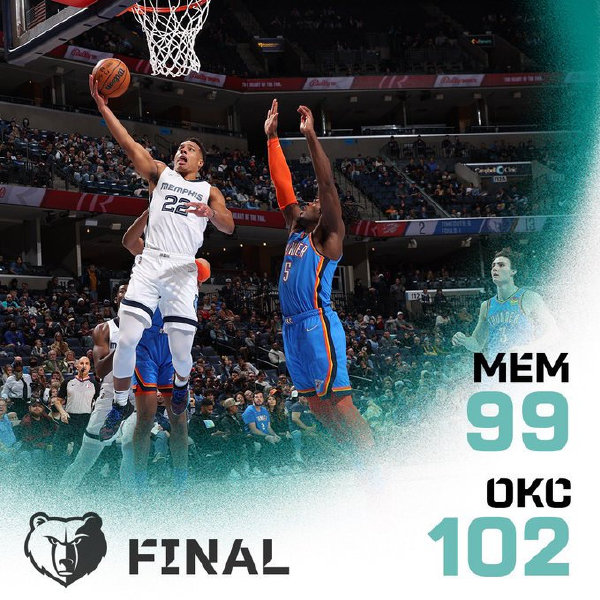 12月21日 NBA常规赛 雷霆vs灰熊 全场录像