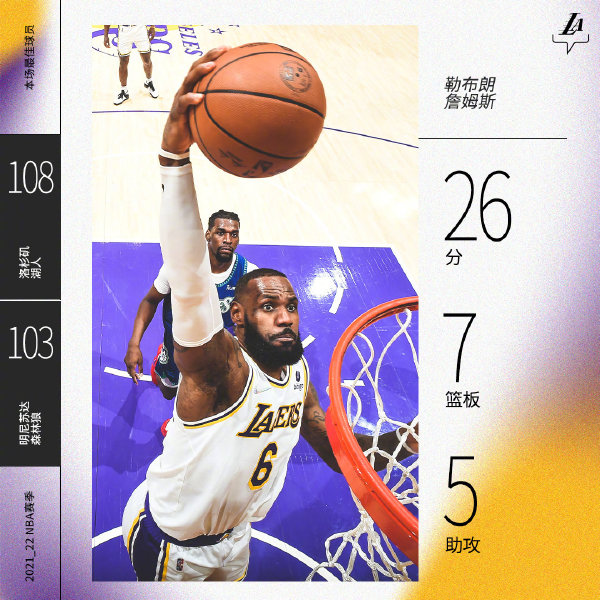 湖人108-103有惊无险击败森林狼
