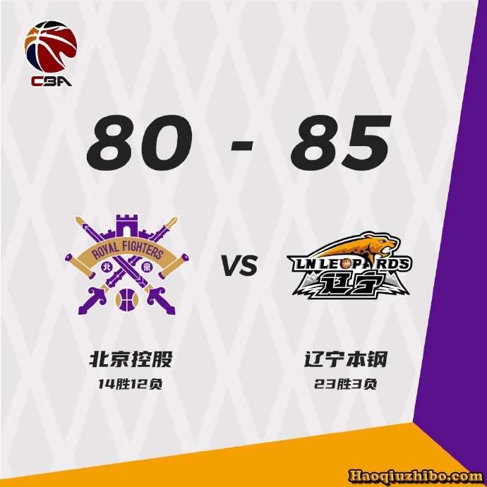 01月22日 CBA常规赛 北控vs辽宁 全场录像