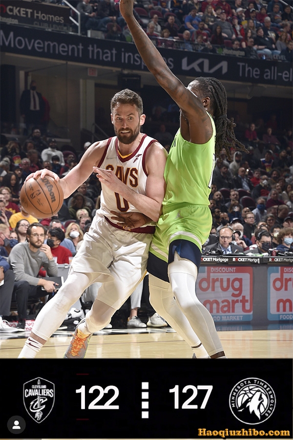 NBA简报：森林狼127-122骑士 拉塞尔25分 乐福26+5
