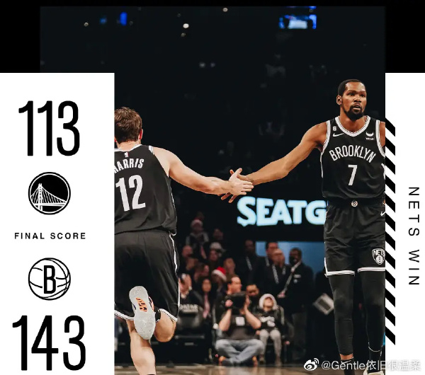 12月22日 NBA常规赛 勇士vs篮网 全场录像