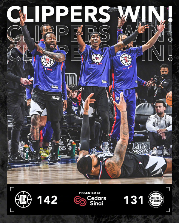 12月27日 NBA常规赛 快船vs活塞 全场录像