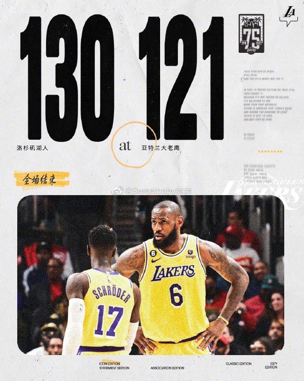 12月31日 NBA常规赛 湖人vs老鹰 全场录像