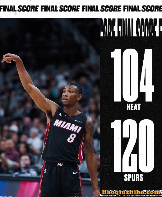NBA录像回顾战况:马刺120-104热火 文班23分 凯恩24+10