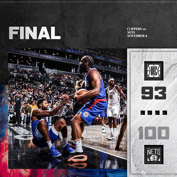 11月09日 NBA常规赛 快船vs篮网 全场录像