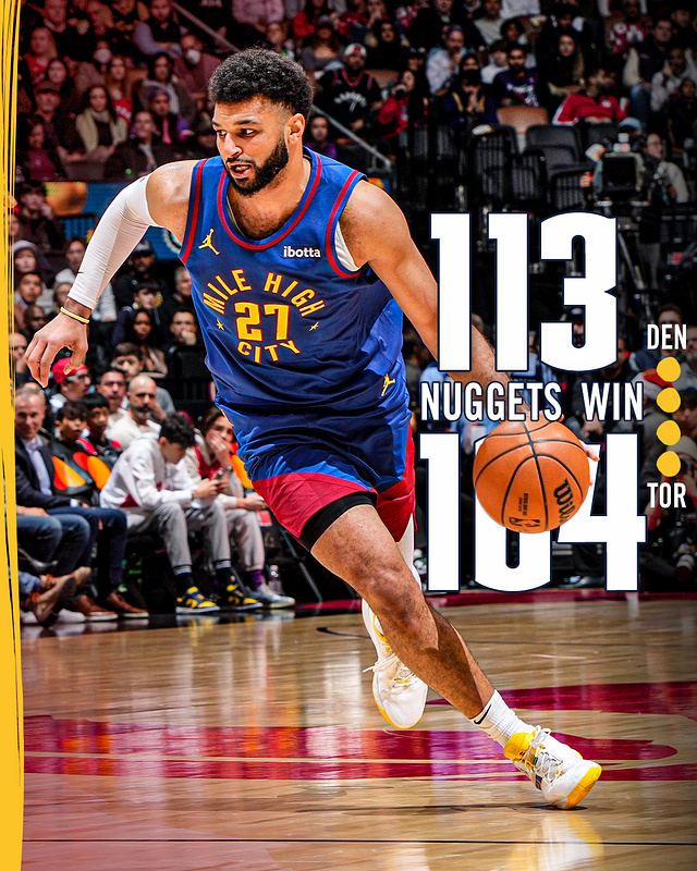 NBA录像回顾战况:掘金113-104猛龙 约基奇31+15+6 巴恩斯30+10+5