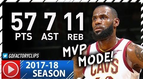 2022.6.24NBA全场录像回放 2017年詹姆斯生涯第11次50+